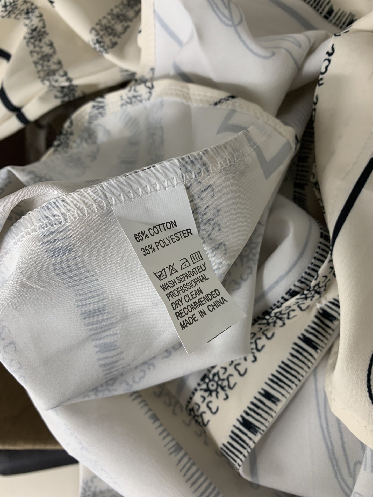 Printed Long Sleeved Shirt Trousers Two Piece Suit