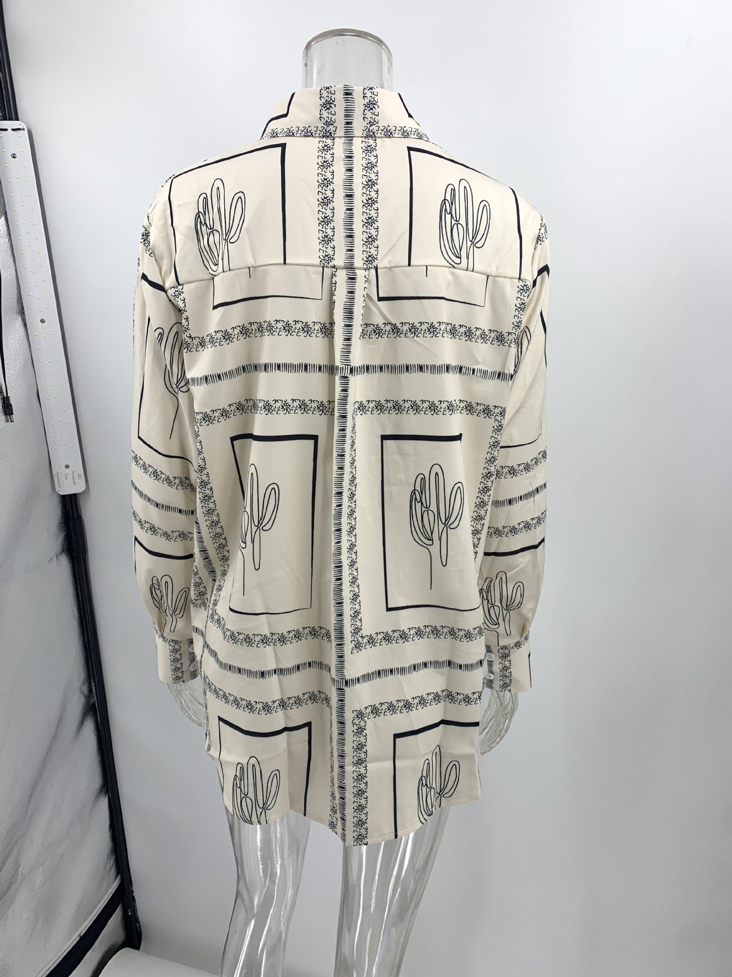 Printed Long Sleeved Shirt Trousers Two Piece Suit