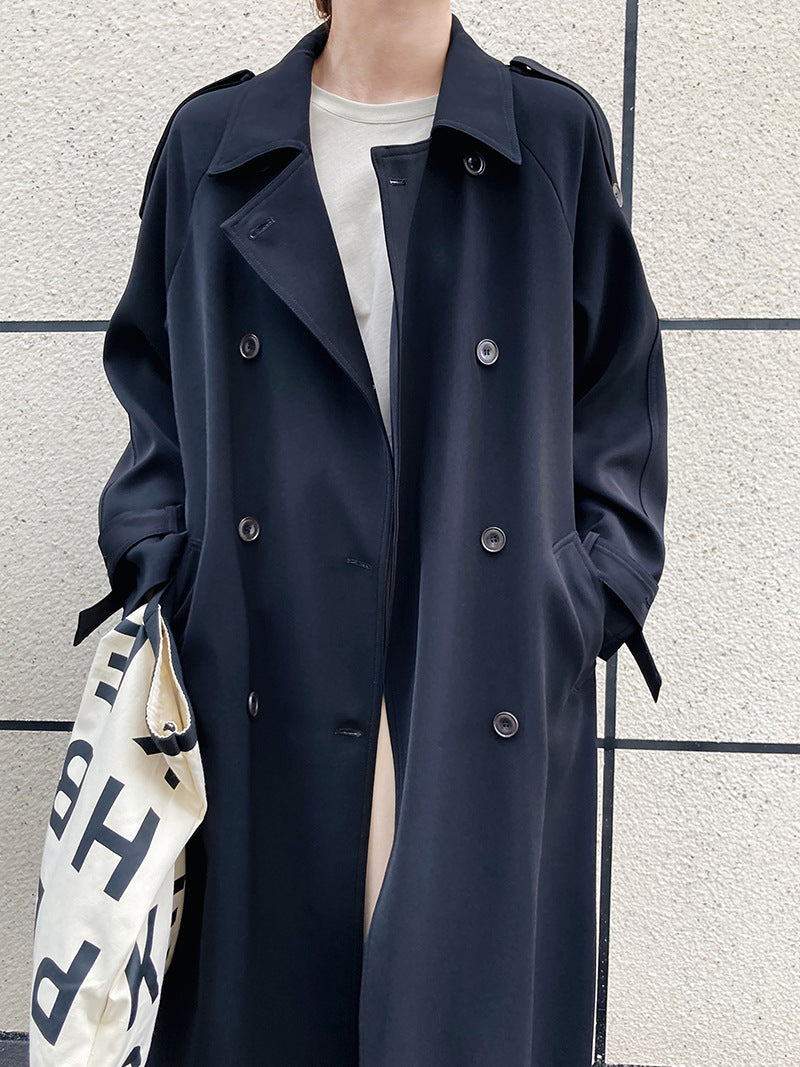 Draping British Loose Mid-Length over the Knee Trench Coat