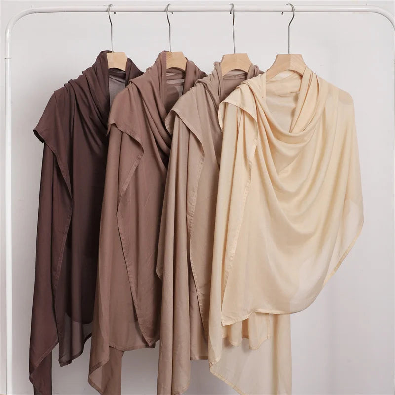 Solid Color Big Size Cotton Rayon Hijab Scarf