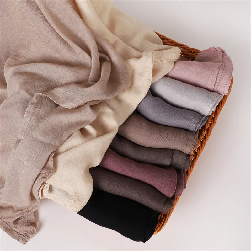 Solid Color Big Size Cotton Rayon Hijab Scarf