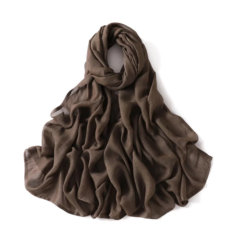 Solid Color Big Size Cotton Rayon Hijab Scarf