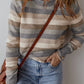 Striped Round Neck Long Sleeve Sweater