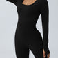 Twisted Backless Long Sleeve Jumpsuit