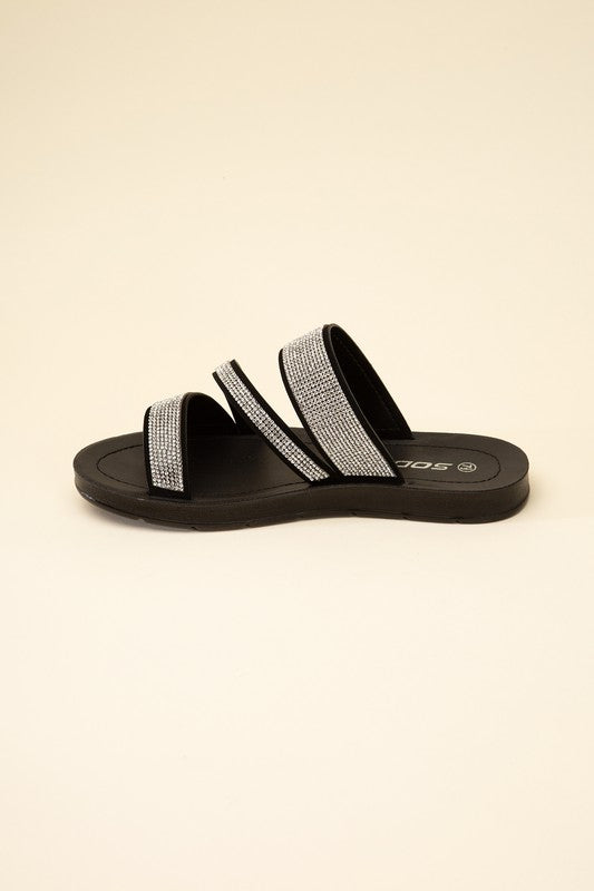 Zeal-S Rhinestone Strap Sandals