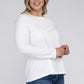 Plus Cotton Crew Neck Long Sleeve T-Shirt