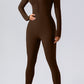 Half Zip Mock Neck Active Jumpsuit