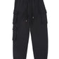 Black Drawstring Jogger Pants with Cargo Pockets