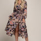 Paisley Print Shirred Waist A-line Dress