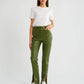 PU Green Leather Pant