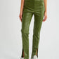 PU Green Leather Pant
