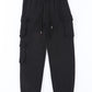 Black Drawstring Jogger Pants with Cargo Pockets