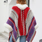 Color Block Open Front Poncho