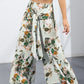 Printed Tie-Front Culottes