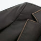 Autumn Winter Street Distressed Effect Faux Leather Zara Design Coat