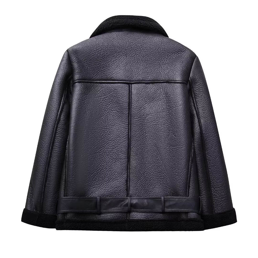 Motorcycle Trendy Grace Collared Baggy Coat