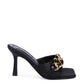 Mermaid Quilted Metal Chain Heeled Sandals