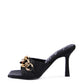 Mermaid Quilted Metal Chain Heeled Sandals