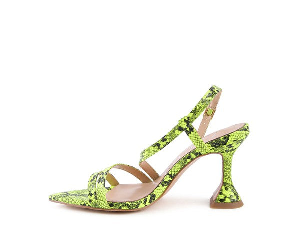 Cherry Tart Snake Print Spool Heel Sandals