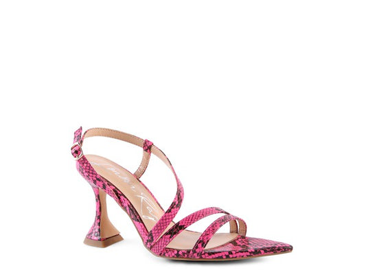 Cherry Tart Snake Print Spool Heel Sandals