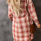 Plaid Button-Up Longline Shacket with Breast Pockets