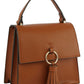 Fashion Ring Tassel Flap Crossbody Satchel