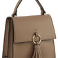 Fashion Ring Tassel Flap Crossbody Satchel