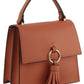 Fashion Ring Tassel Flap Crossbody Satchel