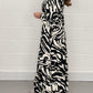 Smocked Printed Flounce Sleeve Maxi Dress