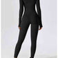 Square Neck Long Sleeve Sports Jumpsuit