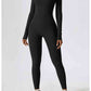 Square Neck Long Sleeve Sports Jumpsuit