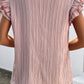 Textured Tie Neck Butterfly Sleeve Blouse