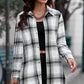 Plaid Button-Up Longline Shirt Jacket