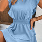 Textured Smocked Waist Layered Dress