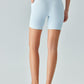 V-Waist Ribbed Sports Biker Shorts with Pockets