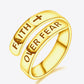 925 Sterling Silver FAITH OVER FEAR Bypass Ring