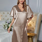 Flutter Sleeve V-Neck Side Slit Night Dress