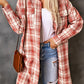 Plaid Button-Up Longline Shacket with Breast Pockets