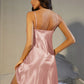 Spaghetti Strap Cowl Neck Satin Night Dress