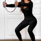 Long Sleeve Scoop Neck Skinny Jumpsuit