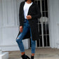 Cable-Knit Open Front Hooded Cardigan