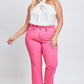 Full Size Mid-Rise Hyperstretch Cropped Straight Pants