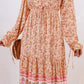 Bohemian Lace-Up Long Sleeve Maxi Dress