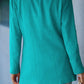 Double-Breasted Padded Shoulder Blazer with Pockets