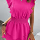 Textured Smocked Waist Layered Dress