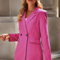 Double-Breasted Padded Shoulder Blazer with Pockets
