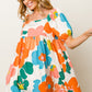 Floral Puff Sleeve Mini Dress