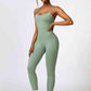 Open Back Spaghetti Strap Sports Jumpsuit