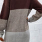 Color Block Open Front Rib-Knit Longline Cardigan