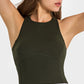 Crisscross Back Round Neck Yoga Tank
